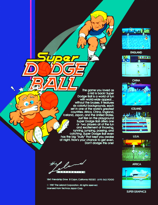 Super Dodge Ball (US) Arcade Game Cover